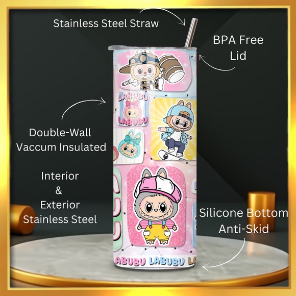Labubus -  20oz Tumbler Stainless Steel - Design created by me - Picture 5 of 6